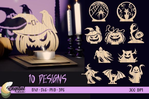 Paquete De Candelabros De Halloween Creativo Digital